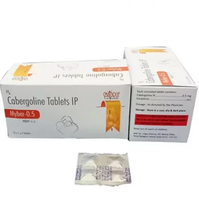 CABERGOLINE TABLET IP MYBER 0.5 MG\TAB - ЦЕНА ЗА 4 ТАБЛЕТКИ